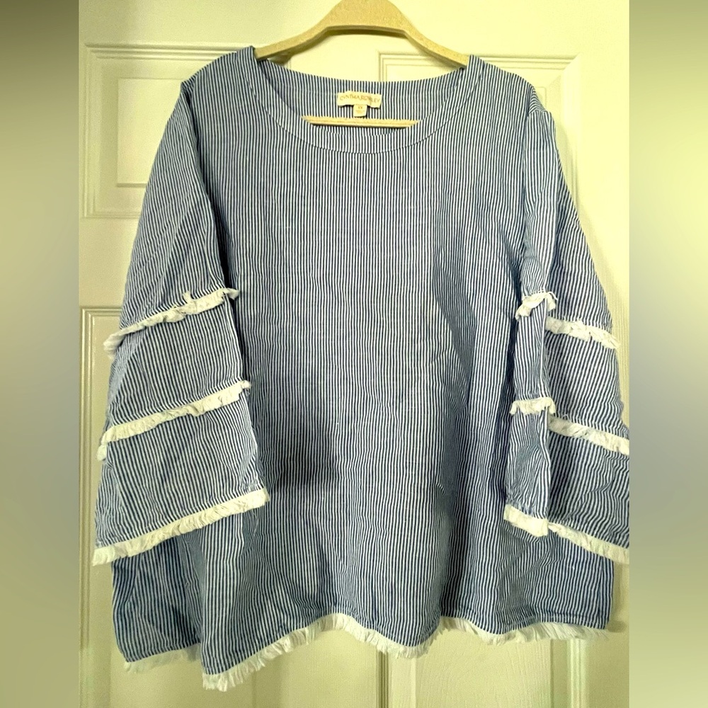 Cynthia Rowley quarter sleeve cotton blouse